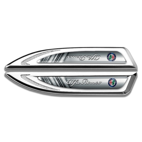 Alfa Romeo Fender Metal Emblem Silver Monochrome Texture Metallic Logo