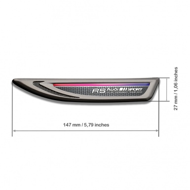 Audi RS Fender Bodyside Emblem Graphite Light Carbon Multicolor Stripe