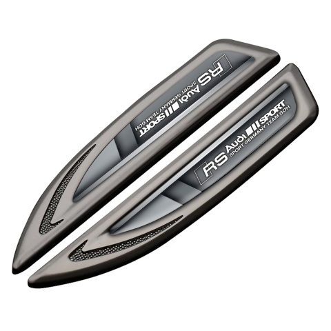 Audi RS Emblem Fender Badge Graphite Greyscale Pattern Sport Team Logo