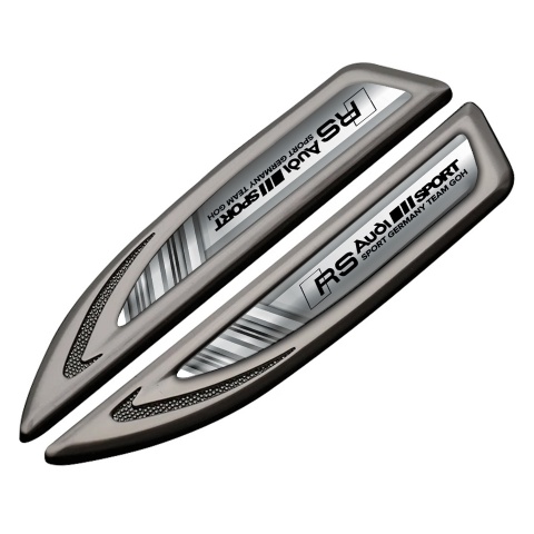 Audi RS Fender Bodyside Emblem Graphite Grey Elements Black Sport Logo