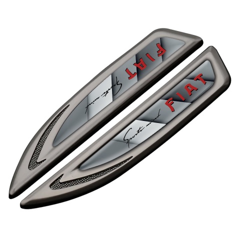 Fiat Fender Emblem Badge Graphite Grey Panels Sport Mind Logo Design
