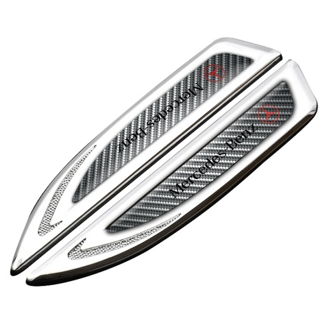 Mercedes Fender Bodyside Emblem Silver Light Carbon Red Logo Design