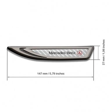 Mercedes Fender Emblem Self Adhesive Graphite White Carbon Red Logo