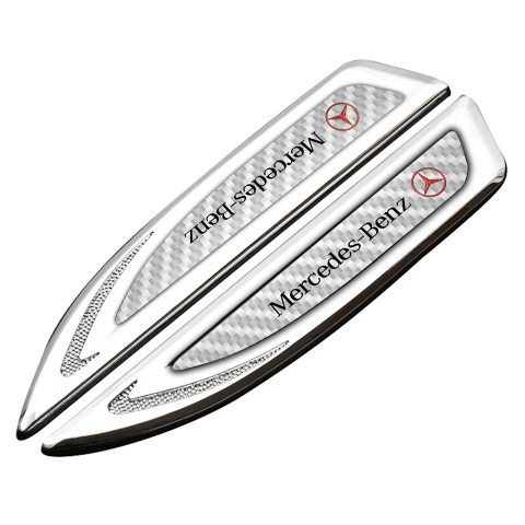Mercedes Fender Emblem Self Adhesive Silver White Carbon Red Logo