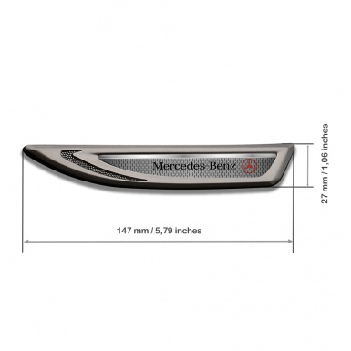 Mercedes Fender Metal Emblem Graphite Metal Mesh Crimson Logo Design
