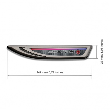 Mercedes AMG Fender Bodyside Emblem Graphite Carbon Color Stripe Motif