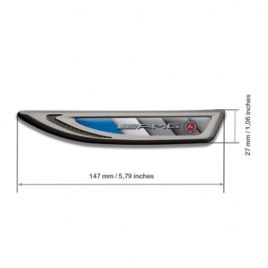 Mercedes AMG Fender Bodyside Emblem Graphite Blue Fin Sport Logo Design