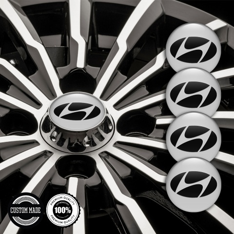 Hyundai Emblems for Center Wheel Caps Grey Fill Black Logo Variant