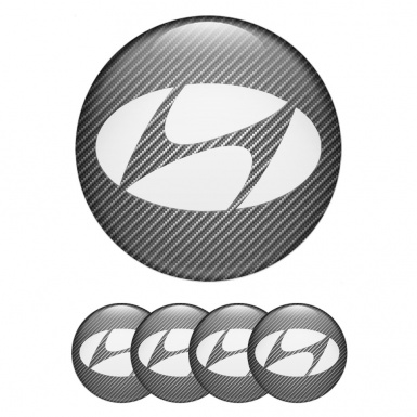 Hyundai Emblem for Wheel Center Caps Light Carbon White Logo Variant