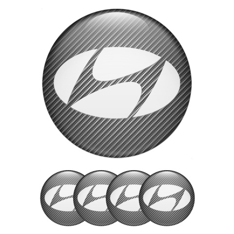 Hyundai Emblem for Wheel Center Caps Light Carbon White Logo Variant