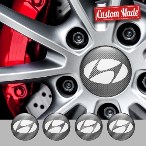 Hyundai Emblem for Wheel Center Caps Light Carbon White Logo Variant