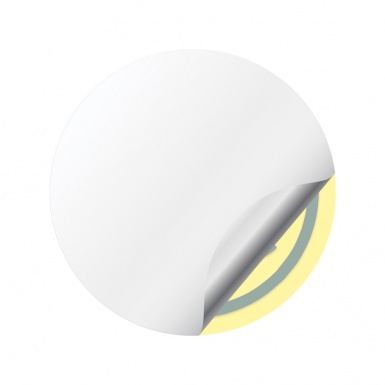 Skoda Silicone Stickers for Center Wheel Caps Yellow Background Green Logo