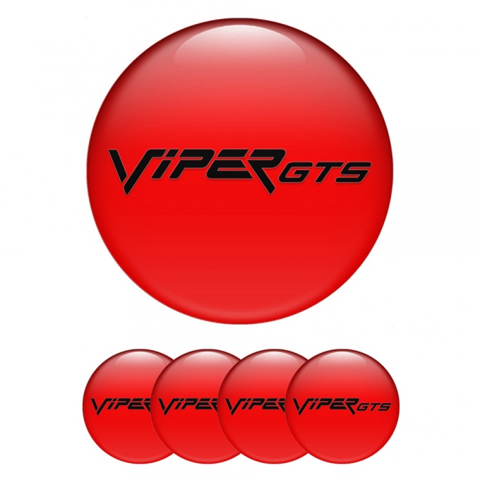 Dodge Viper Wheel Emblem for Center Caps Red Base GTS Edition