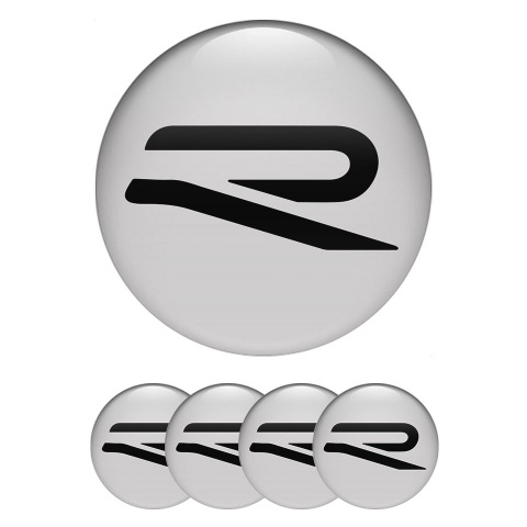 VW R Line Wheel Emblems for Center Caps Grey