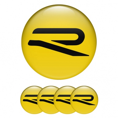 VW Emblems R-line for Center Caps Yellow
