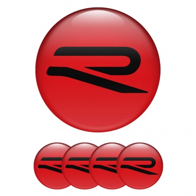 VW R-line Emblems for Center Caps Red