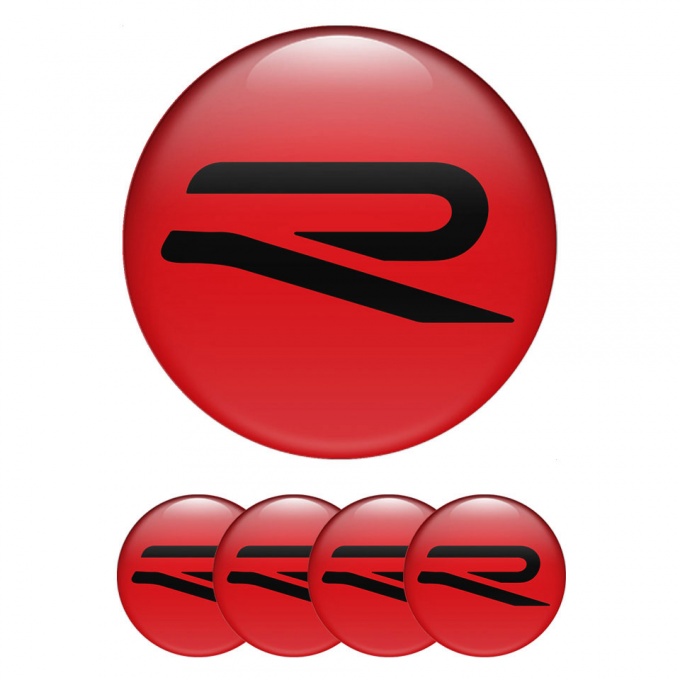 VW R-line Emblems for Center Caps Red | Wheel Emblems | Stickers | X ...
