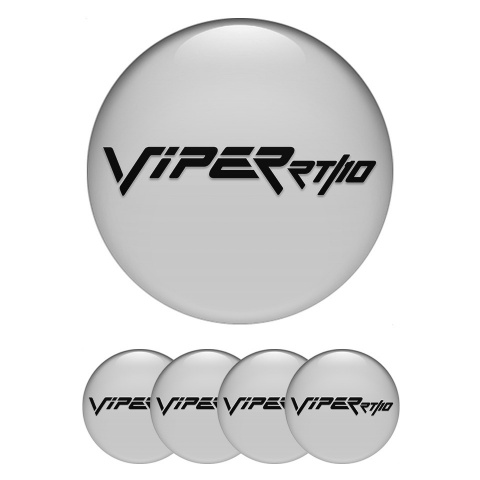 Dodge Viper Emblem for Wheel Center Caps Grey Base Black RT Logo