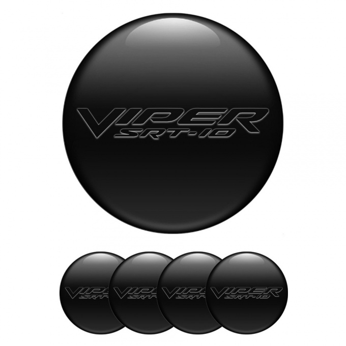 Dodge Viper Center Wheel Caps Stickers Light Carbon Black SRT Design
