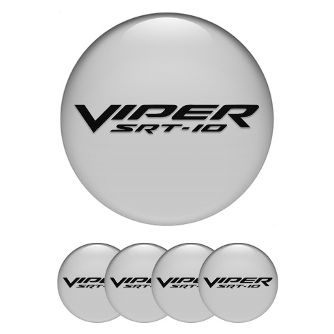 Dodge Viper Domed Stickers for Wheel Center Caps Grey SRT Logo