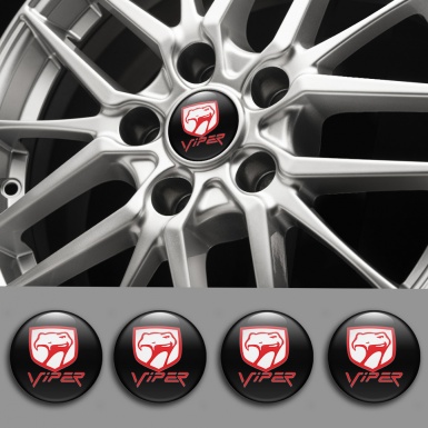 Dodge Viper Stickers for Wheels Center Caps Black Base Venom Edition