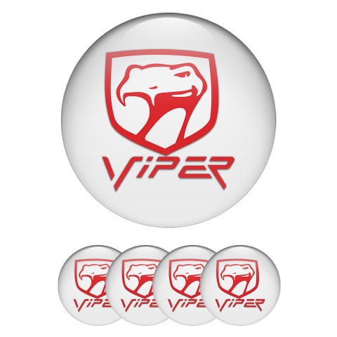 Dodge Viper Emblem for Wheel Center Caps White Base Venom Edition