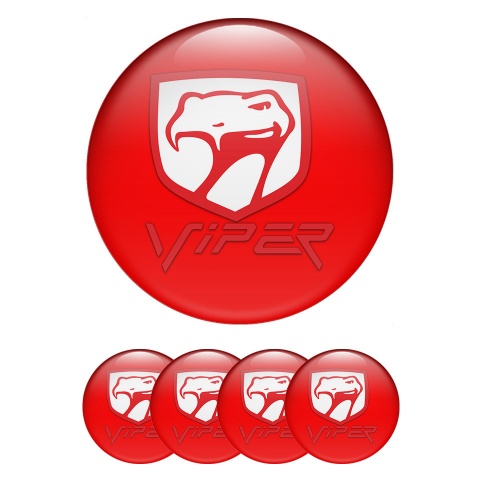 Dodge Viper Emblem for Center Wheel Caps Red Base Venom Edition