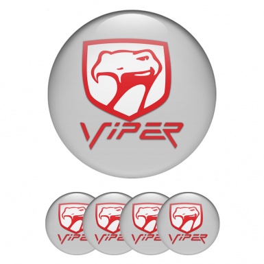 Dodge Viper Emblems for Center Wheel Caps Grey Print Venom Design