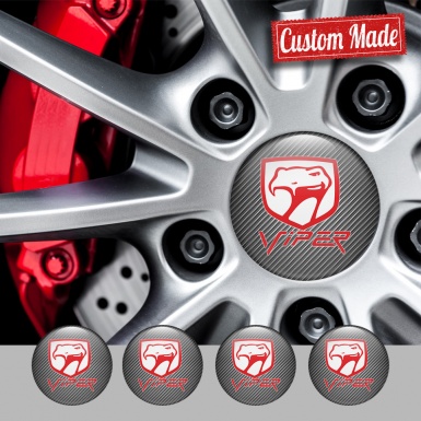 Dodge Viper Wheel Stickers for Center Caps Carbon Fiber Venom Design