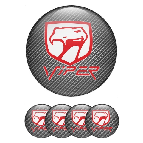 Dodge Viper Wheel Stickers for Center Caps Carbon Fiber Venom Design