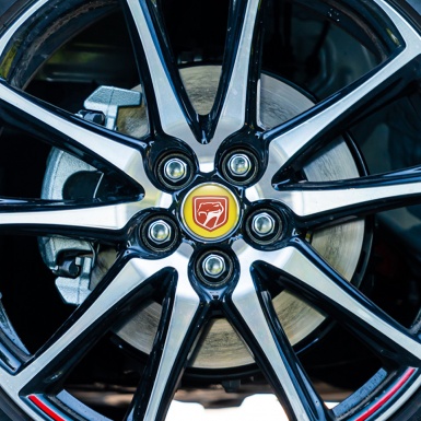 Dodge Viper Wheel Emblem for Center Caps Yellow Fill Crimson Snake Design