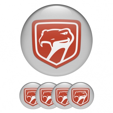 Dodge Viper Stickers for Wheels Center Caps Grey Fill Crimson Snake Edition