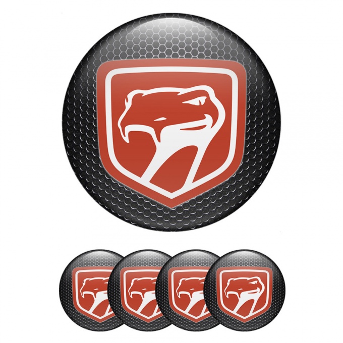 Dodge Viper Emblem for Center Wheel Caps Metallic Pattern Crimson Snake