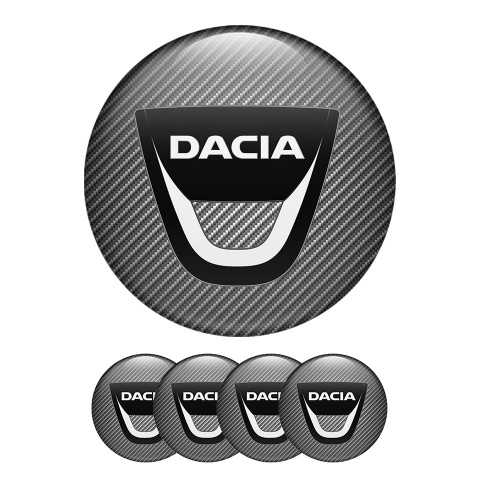 Dacia Wheel Center Cap Domed Stickers Carbon Line