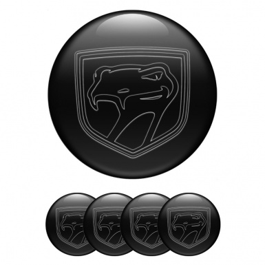Dodge Viper Center Wheel Caps Stickers Black Background Dark Venom