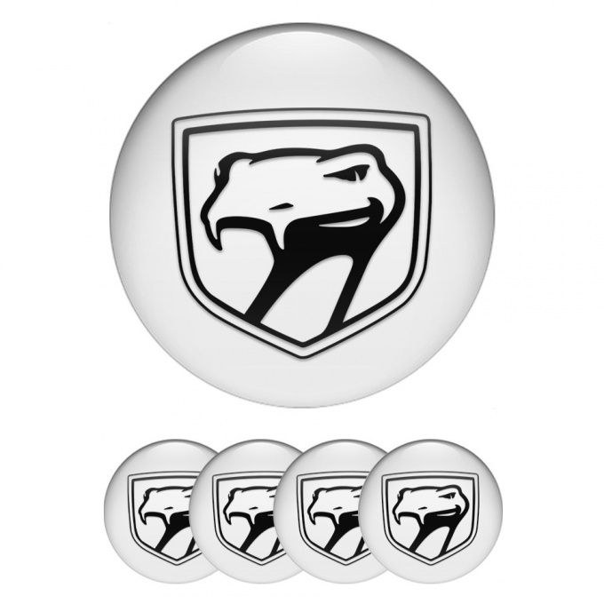 Dodge Viper Emblems for Center Wheel Caps White Base Dark Venom Logo