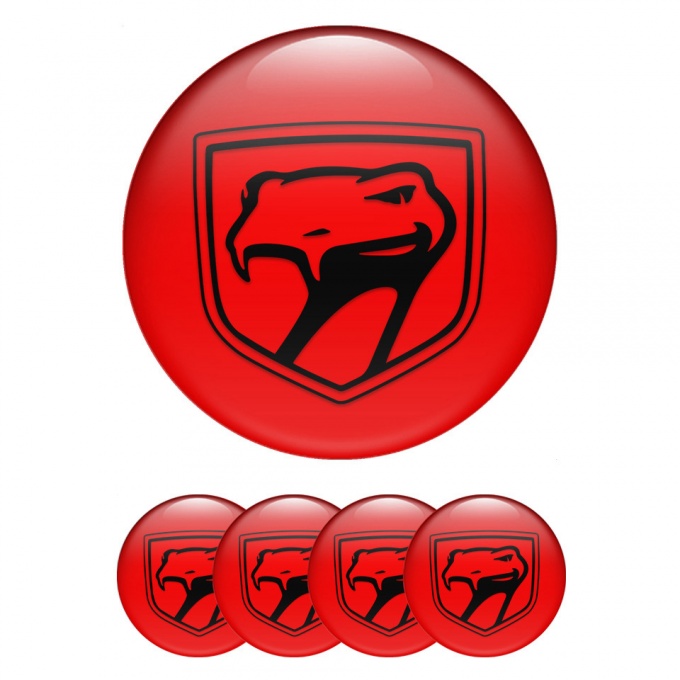Dodge Viper Wheel Stickers for Center Caps Red Base Dark Venom Logo