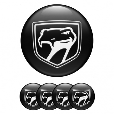 Dodge Viper Emblem for Wheel Center Caps Black Base White Venom Logo
