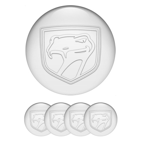 Dodge Viper Emblem for Center Wheel Caps Pearl Base White Reptile Logo
