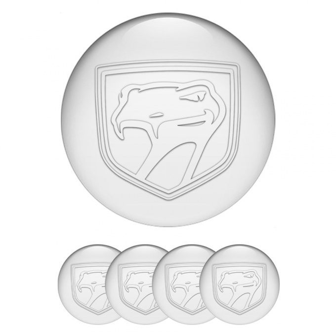 Dodge Viper Emblem for Center Wheel Caps Pearl Base White Reptile Logo