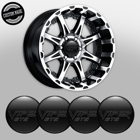 Dodge Viper Wheel Emblem for Center Caps Black Base Dark GTS Logo