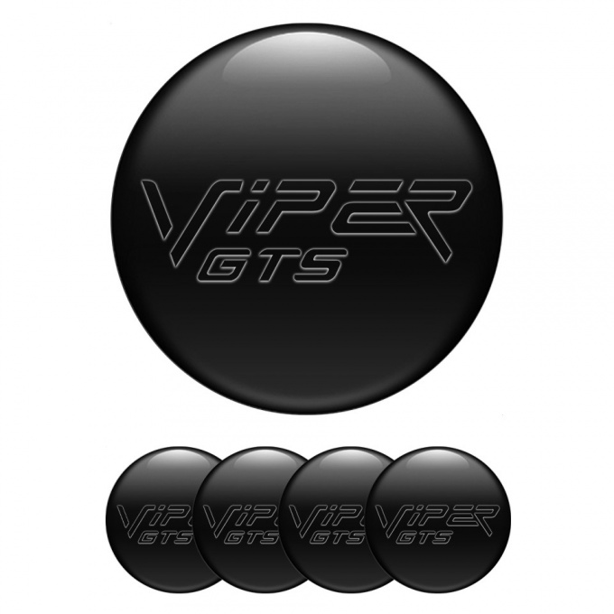 Dodge Viper Wheel Emblem for Center Caps Black Base Dark GTS Logo