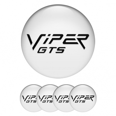 Dodge Viper Stickers for Wheels Center Caps White Base Black GTS Logo