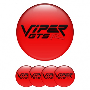 Dodge Viper Center Caps Wheel Emblem Crimson Fill GTSR Variant