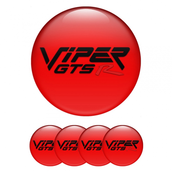 Dodge Viper Center Caps Wheel Emblem Crimson Fill GTSR Variant