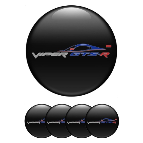 Dodge Viper Emblem for Wheel Center Caps Black Base GTSR Car Logo