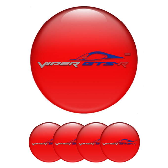 Dodge Viper Center Wheel Caps Stickers Red Base GTSR Car Logo