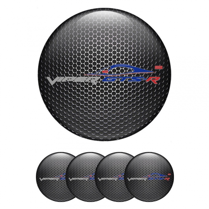 Dodge Viper Stickers for Center Wheel Caps Metal Texture GTSR Car Logo