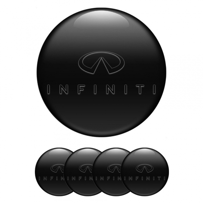 Infiniti Silicone Stickers for Center Wheel Caps Black Fill Dark Edition