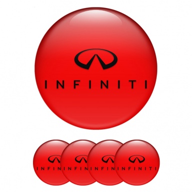 Infiniti Stickers for Center Wheel Caps Crimson Fill Black Edition